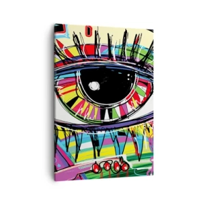 Lærredstryk - Billede på lærred - Et farverigt øje - en farverig sjæl - 50x70 cm