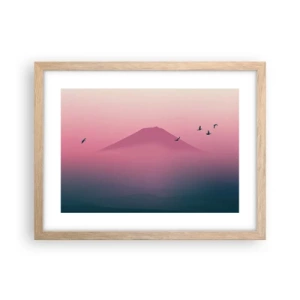 Plakat i ramme af lyst egetræ - Vandrer over skyerne - 40x30 cm