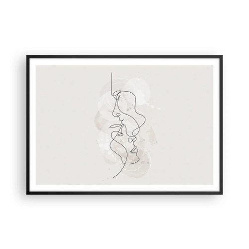 Plakat i sort ramme - Omfavnet i en omfavnelse - 100x70 cm