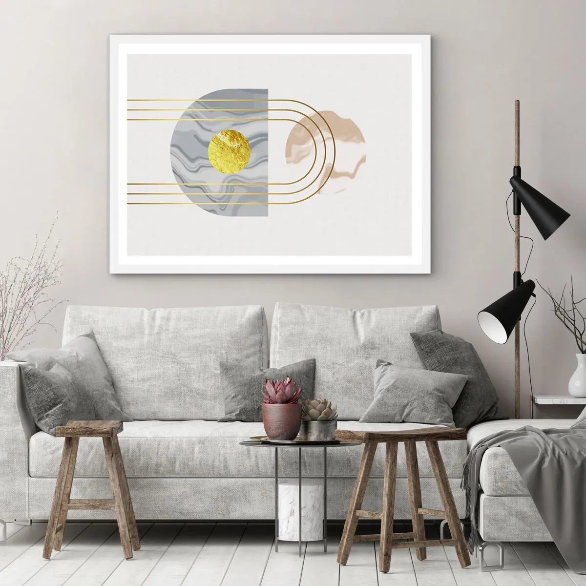 Plakat i hvid ramme - Lysstyrke og udstråling - 100x70 cm