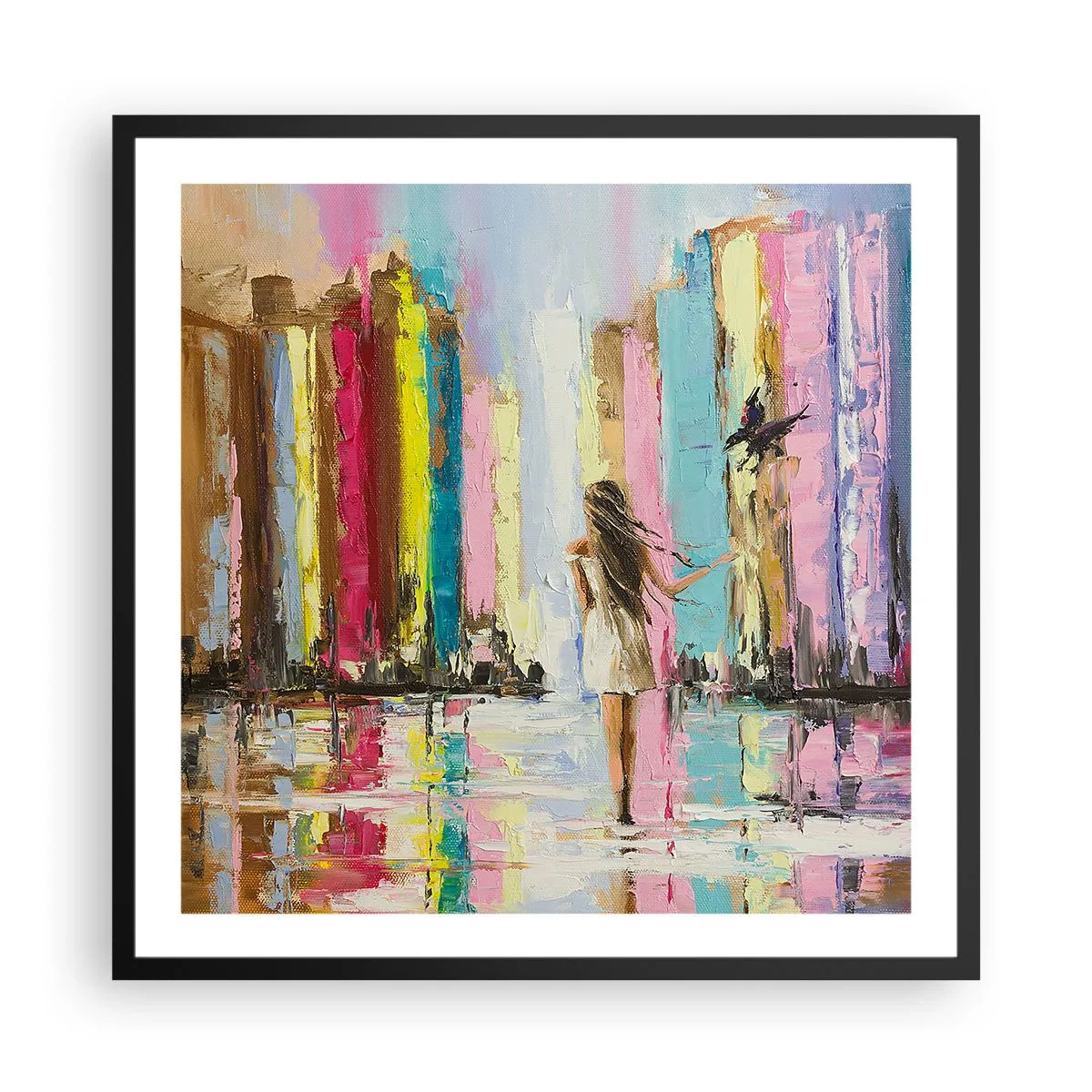 Plakat i sort ramme - Følg mig - 60x60 cm