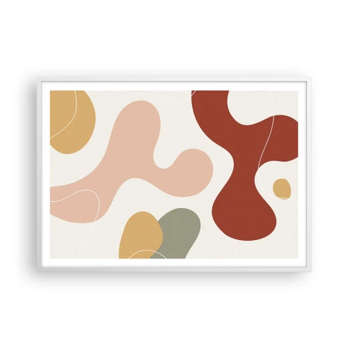 Plakat i hvid ramme - Es eller flores? - 100x70 cm