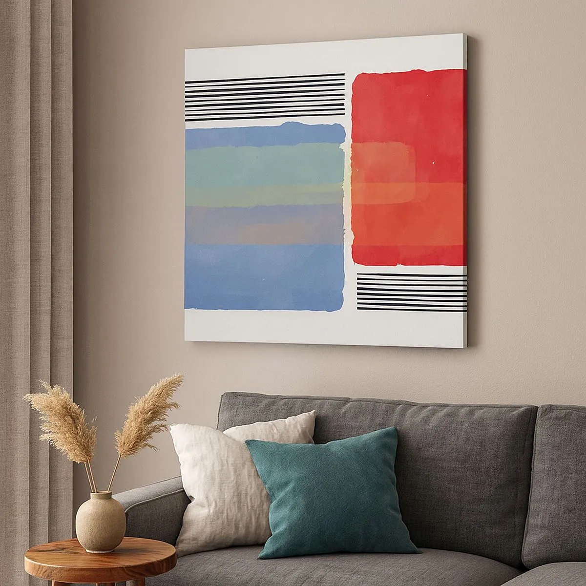 Lærredstryk - Billede på lærred - Geometriens ånd og bogstav - 30x30 cm