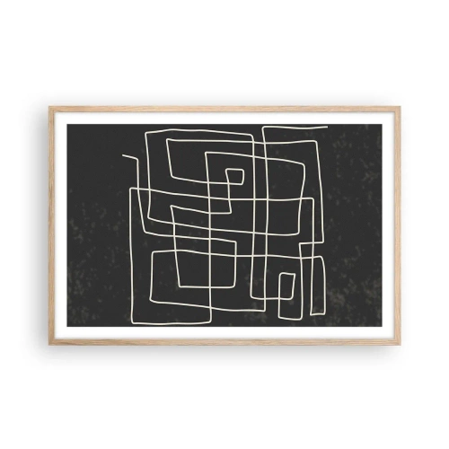 Plakat i ramme af lyst egetræ - Ikke helt så enkel - 91x61 cm