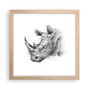 Plakat i ramme af lyst egetræ - Afrikansk portræt - 30x30 cm