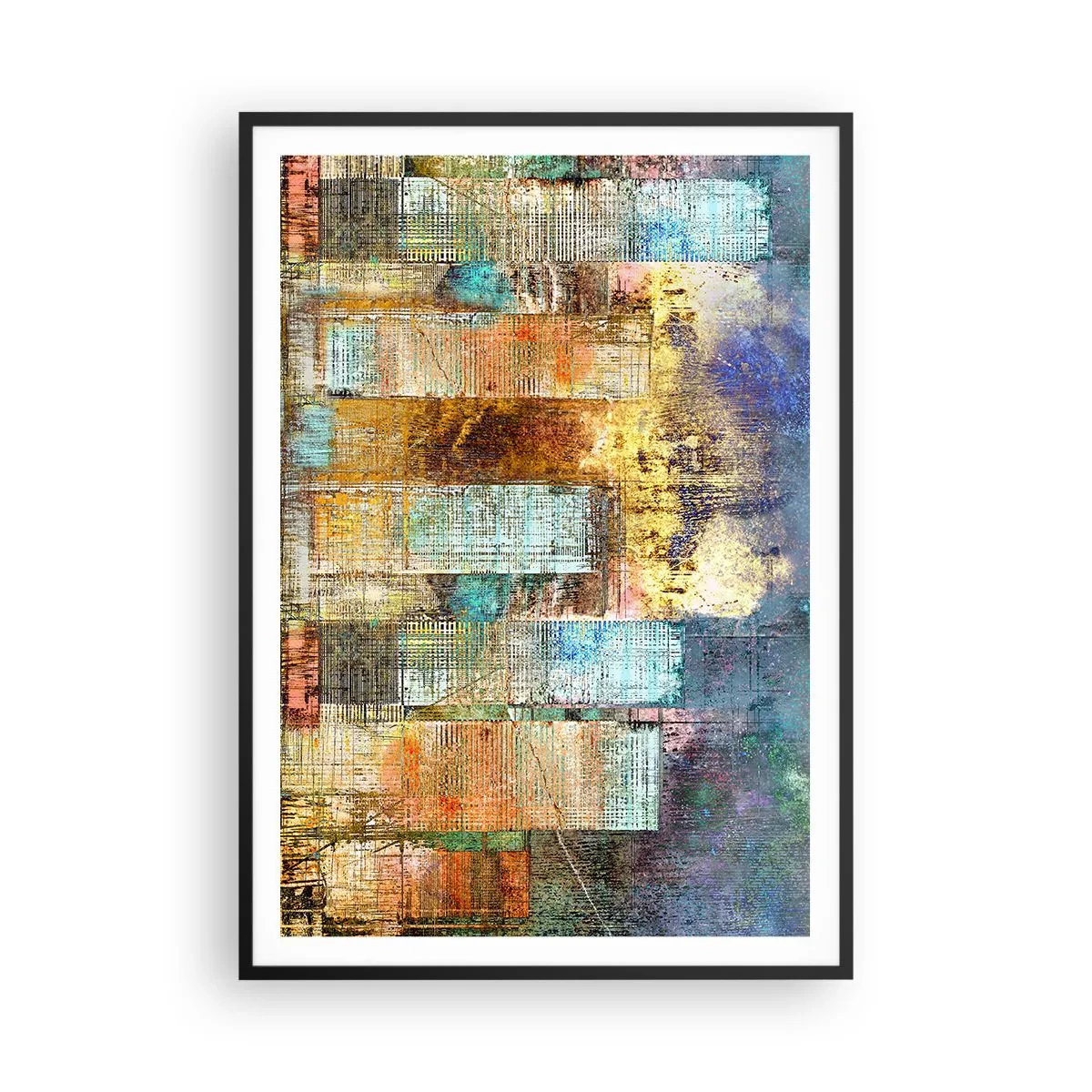 Plakat i sort ramme - Solrig metropol - 70x100 cm