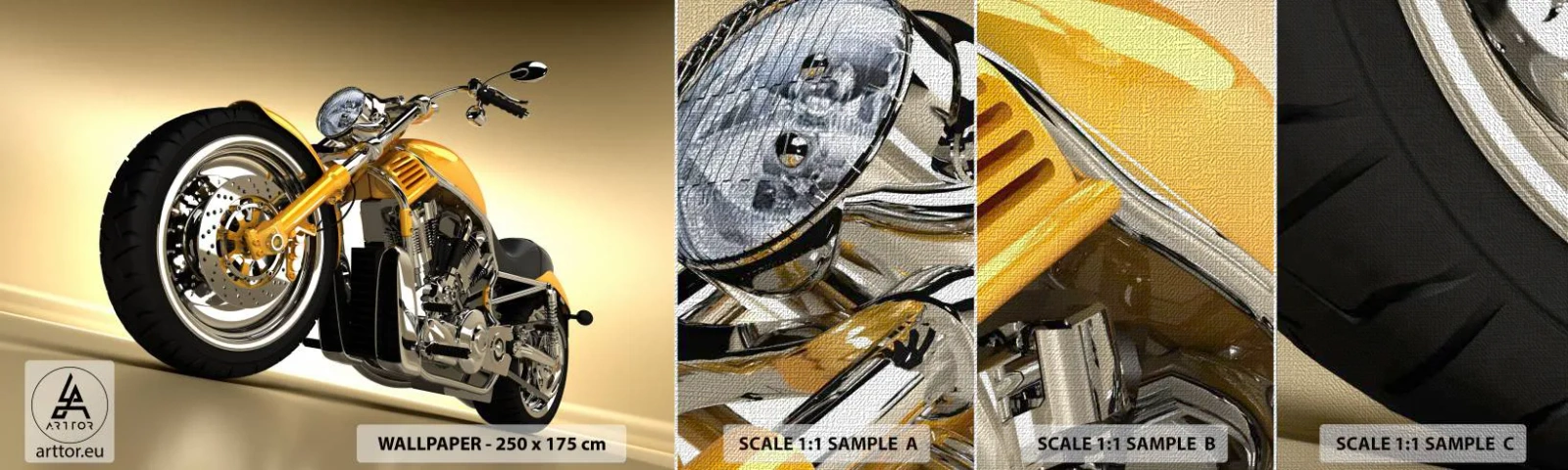 Prøve Fototapet Premium Canvas - En drøm om styrke og hurtighed - Motorcykel, Motor, Automotive - 100x30 cm
