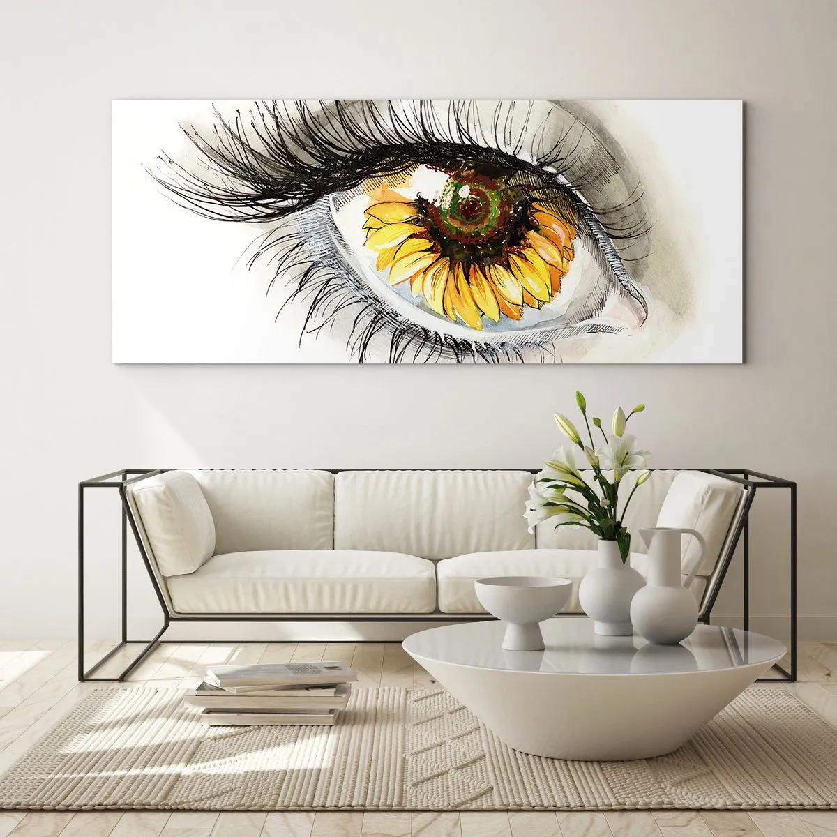 Billede på glas - Et look lige så varmt som sommeren - 90x30 cm