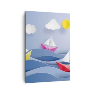 Lærredstryk - Billede på lærred - Ah, hvor dejligt at svinge sig mellem bølgerne - 70x100 cm