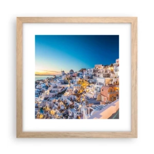 Plakat i ramme af lyst egetræ - Essensen af græskhed - 30x30 cm