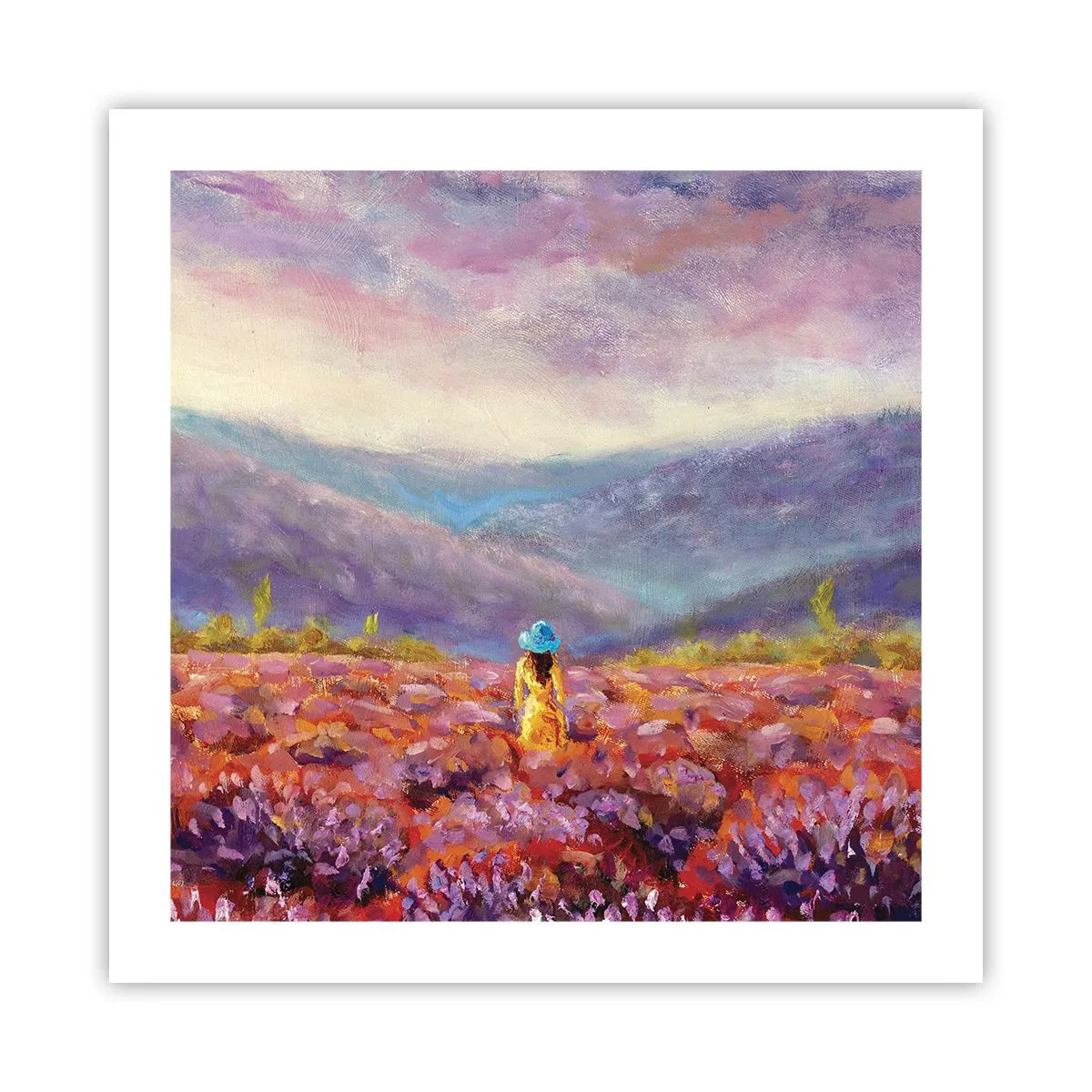 Plakat - I en verden af lavendel - 50x50 cm
