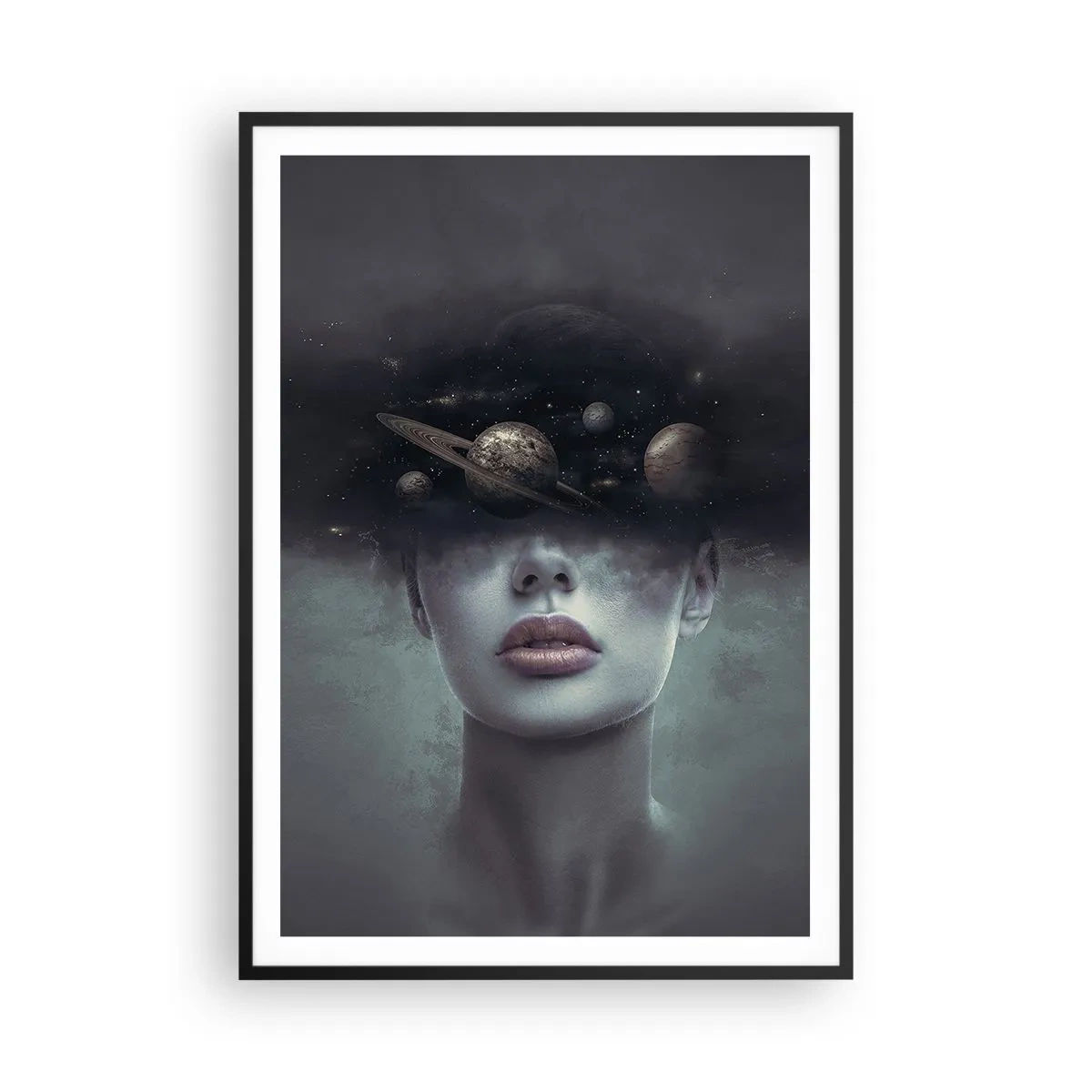 Plakat i sort ramme - Og planeterne er ved at gå amok... - 70x100 cm