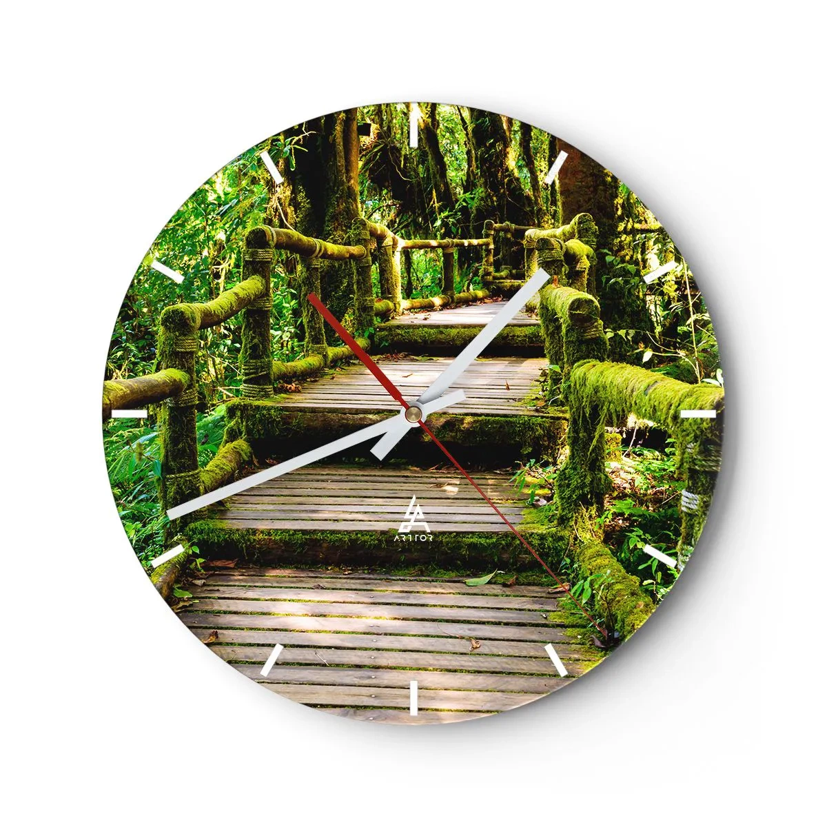 Vægur, Uret - En korridor af grønt - 40x40 cm