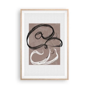 Plakat i ramme af lyst egetræ - Komposition - en søgen efter fuldstændighed - 61x91 cm