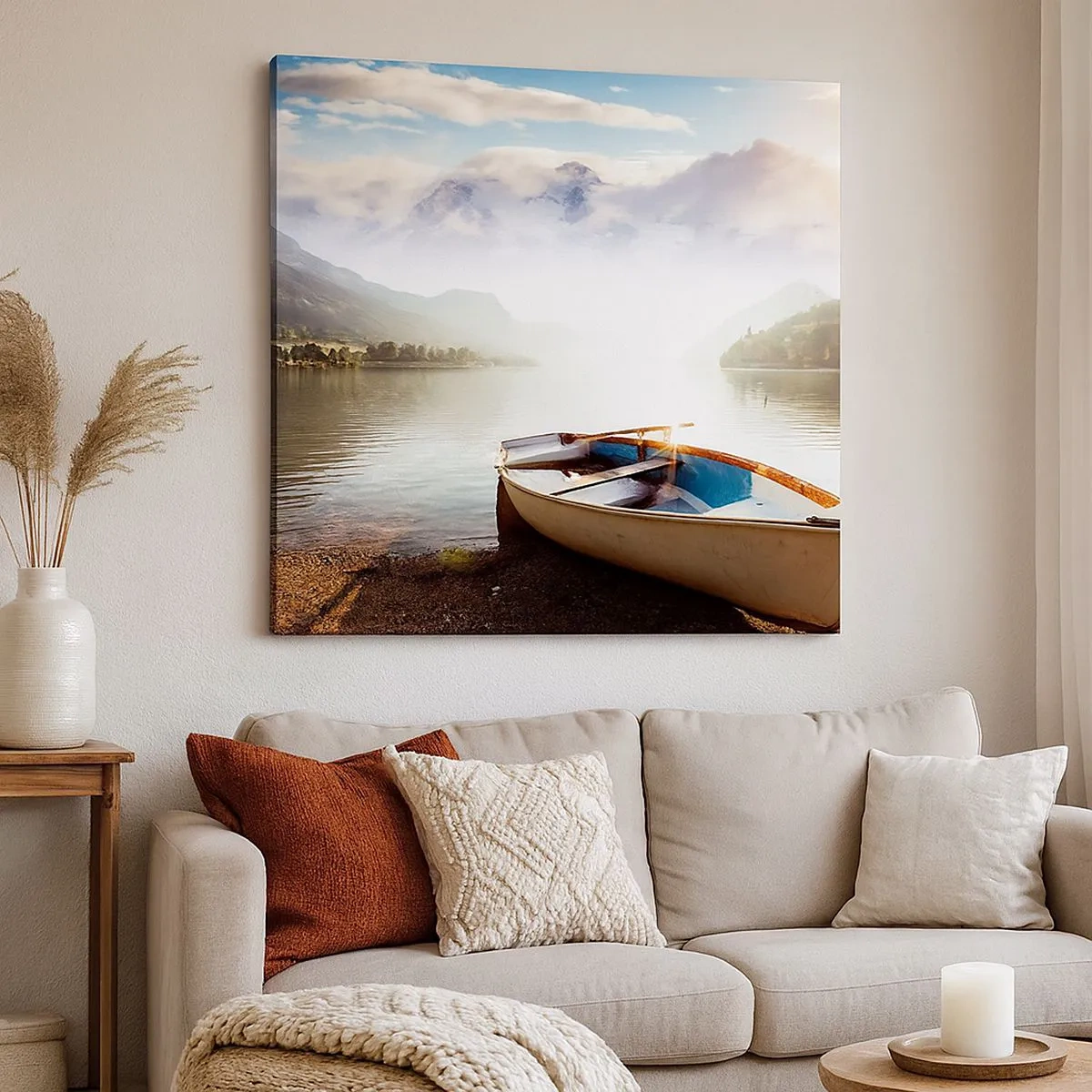 Lærredstryk - Billede på lærred - Over store og klare vande - 30x30 cm