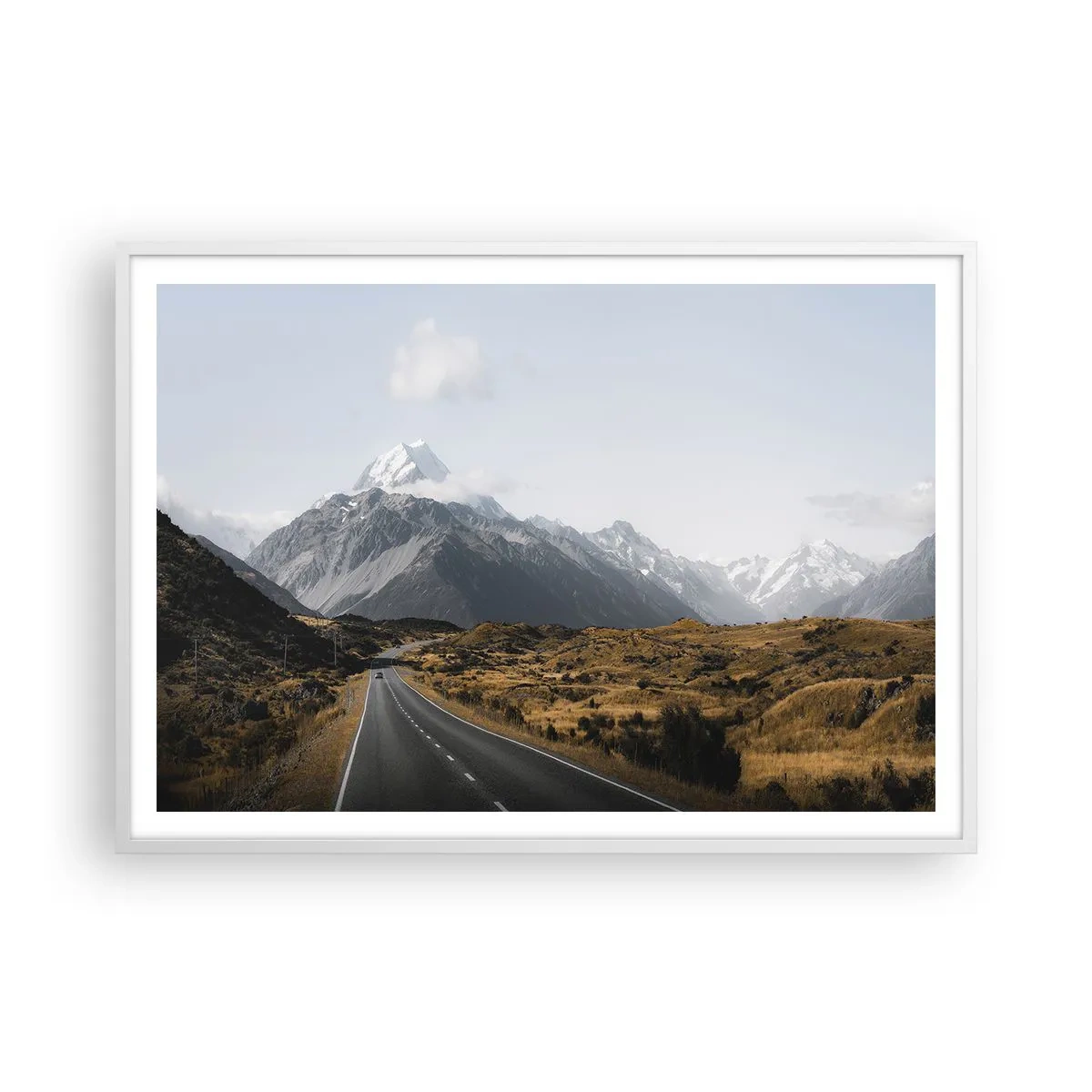 Plakat i hvid ramme - Vejen til hjerte - 100x70 cm