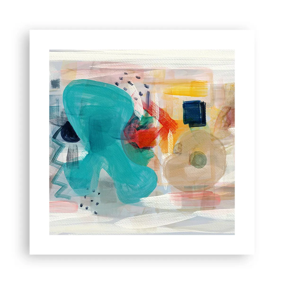 Plakat - Et farverigt spil - 40x40 cm