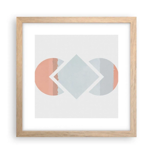 Plakat i ramme af lyst egetræ - Situationen er klar - 30x30 cm
