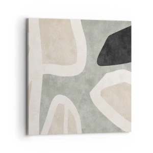 Lærredstryk - Billede på lærred - Komposition med et sort tema - 70x70 cm