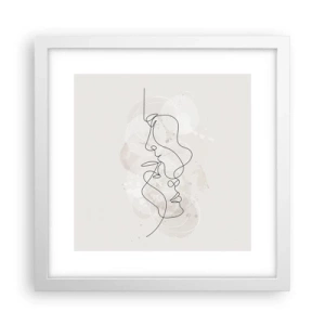 Plakat i hvid ramme - Omfavnet i en omfavnelse - 30x30 cm