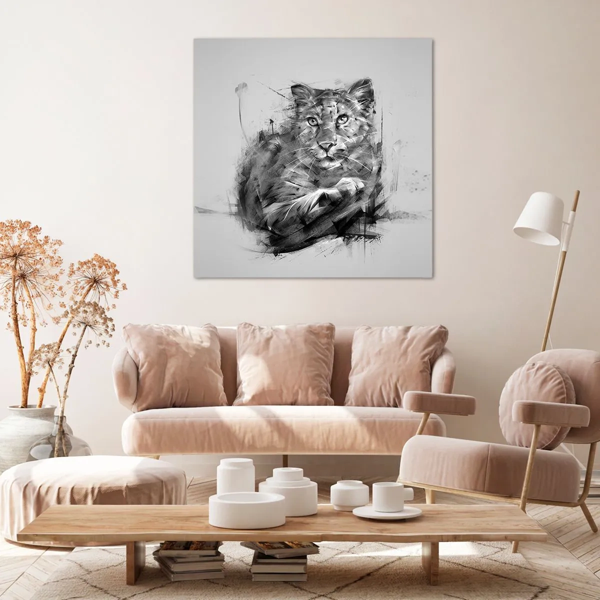 Lærredstryk - Billede på lærred - Ja, jeg lytter godt efter - 70x70 cm