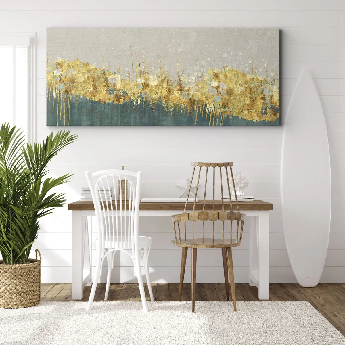 Lærredstryk - Billede på lærred - Den gyldne grænse - 100x40 cm