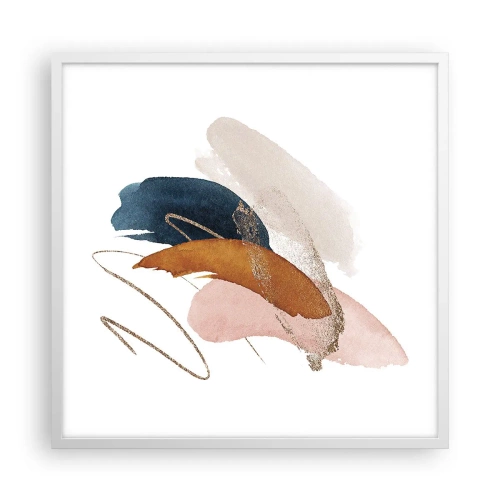 Plakat i hvid ramme - Bevinget sammensætning - 60x60 cm
