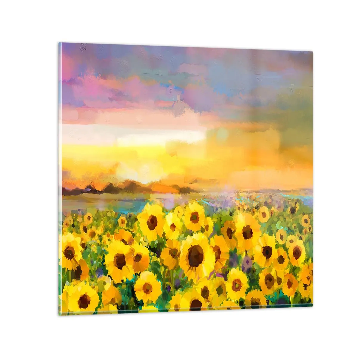 Billede på glas - Selve solen er steget ned på jorden - 60x60 cm