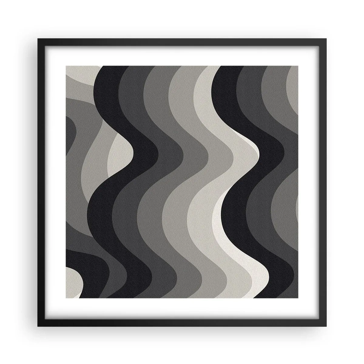 Plakat i sort ramme - Bølge efter bølge - 50x50 cm