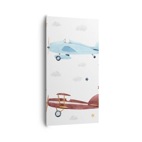 Lærredstryk - Billede på lærred - Hr. pilot, vi venter! - 65x120 cm