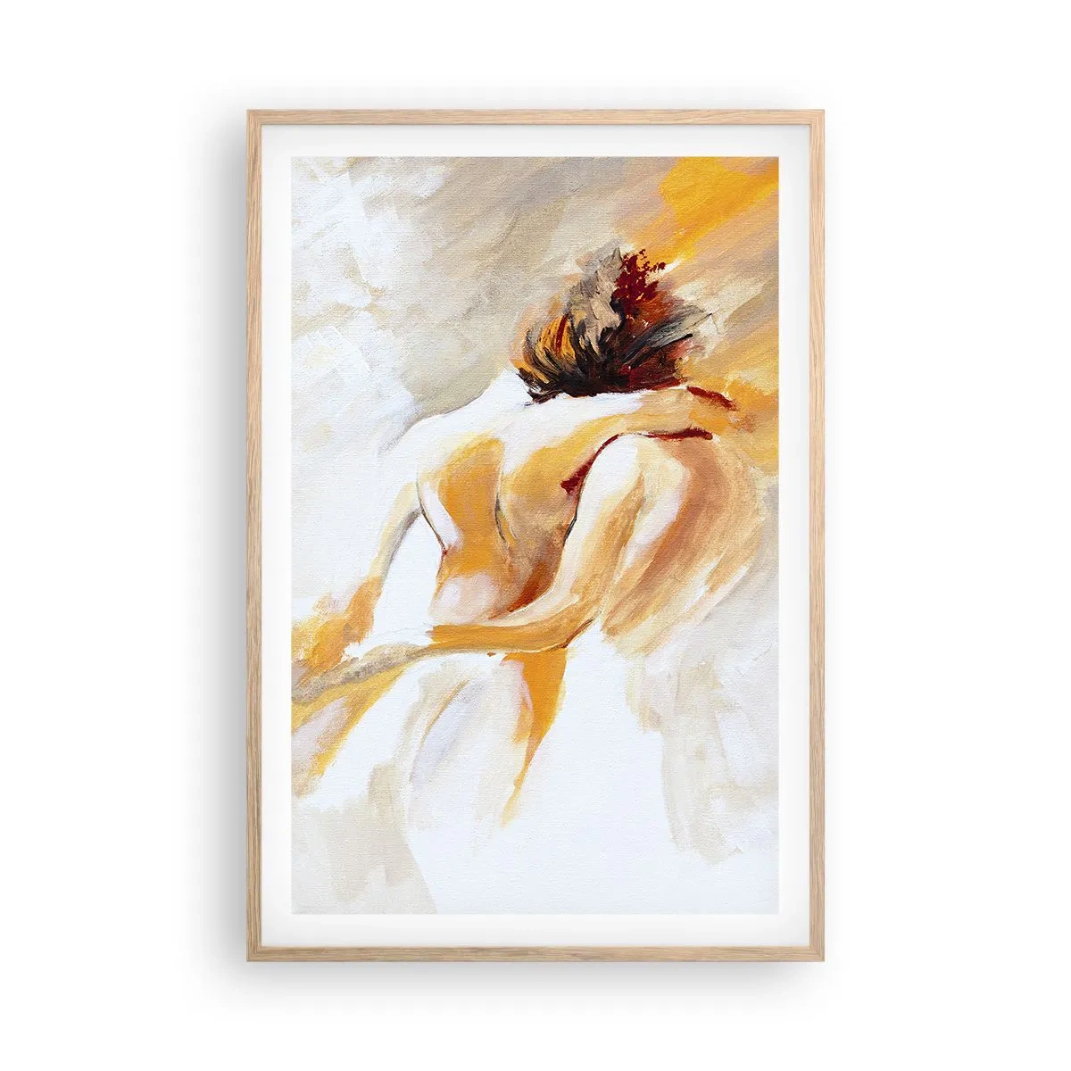 Plakat i ramme af lyst egetræ - I himlen af nærhed - 61x91 cm