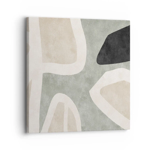 Lærredstryk - Billede på lærred - Komposition med et sort tema - 30x30 cm