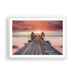 Plakat i hvid ramme - Fra vest til øst - 70x50 cm