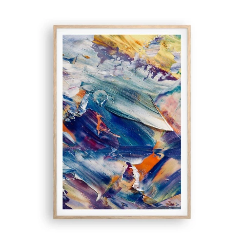 Plakat i ramme af lyst egetræ - Forvirring af farver - 70x100 cm