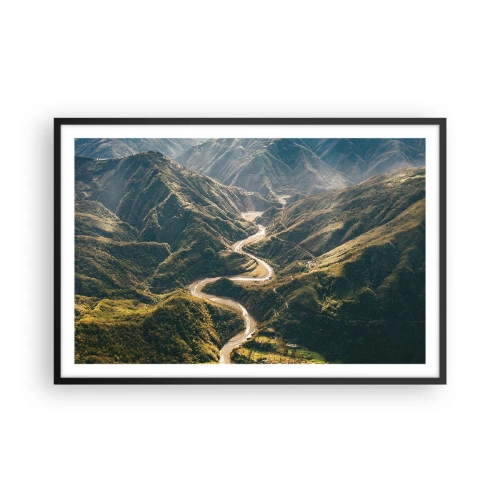 Plakat i sort ramme - Direkte fra hjertet af bjergene - 91x61 cm