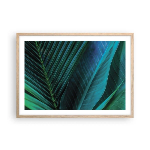 Plakat i ramme af lyst egetræ - Anatomi af en grøn - 70x50 cm