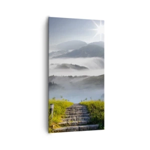Lærredstryk - Billede på lærred - Stadig op mod skyerne - 65x120 cm
