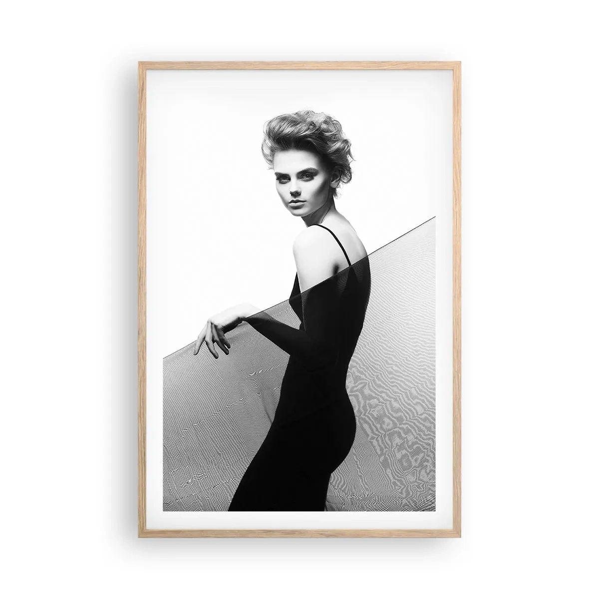 Plakat i ramme af lyst egetræ - Magnetisk blik - 61x91 cm