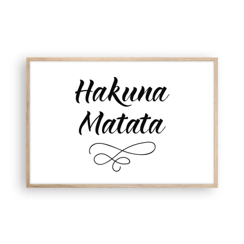 Plakat i ramme af lyst egetræ - Bedste råd - 91x61 cm