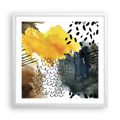 Plakat i hvid ramme - Et møde mellem elementerne - 50x50 cm