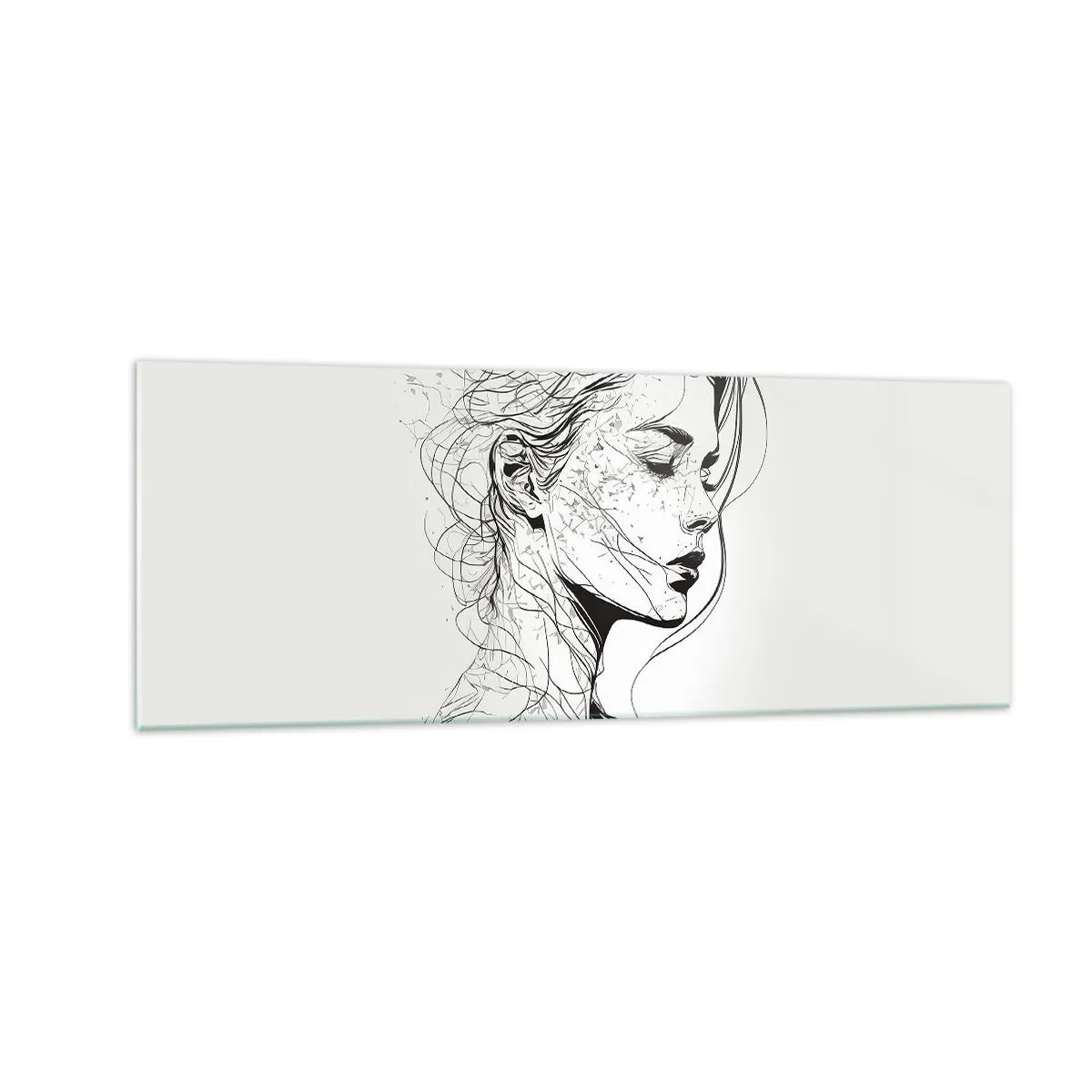 Billede på glas - Portræt i drømmeri - 140x50 cm