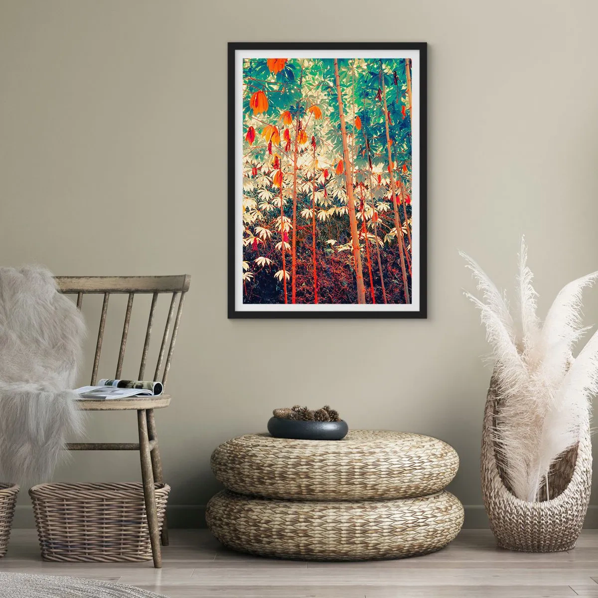 Plakat i sort ramme - Bladenes hemmelige liv - 40x50 cm