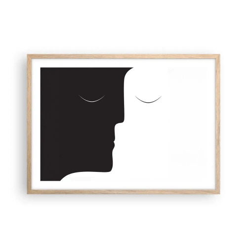 Plakat i ramme af lyst egetræ - Modsætningernes enhed - 70x50 cm