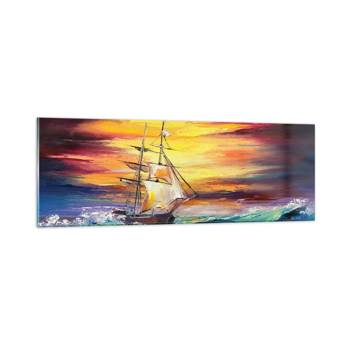 Billede på glas - At trodse bølgerne - 90x30 cm