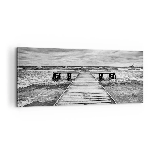 Lærredstryk - Billede på lærred - Jeg venter på, at vinden blæser væk... - 100x40 cm