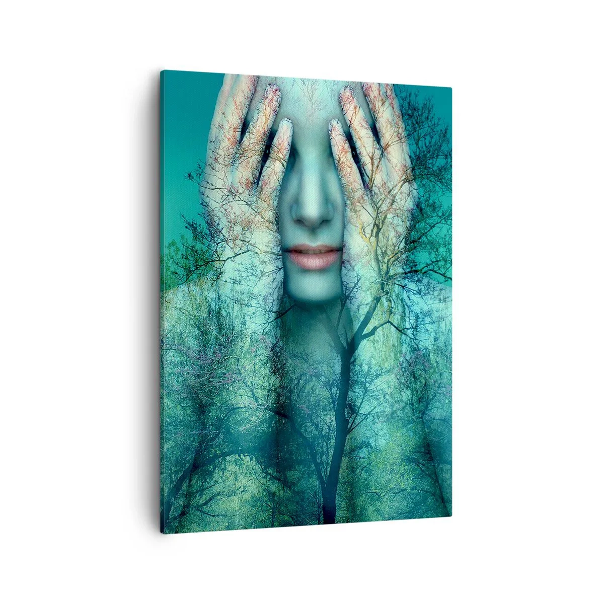 Lærredstryk - Billede på lærred - Nedsænket i blåt - 50x70 cm
