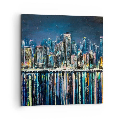 Lærredstryk - Billede på lærred - Kaskade af lys - 70x70 cm