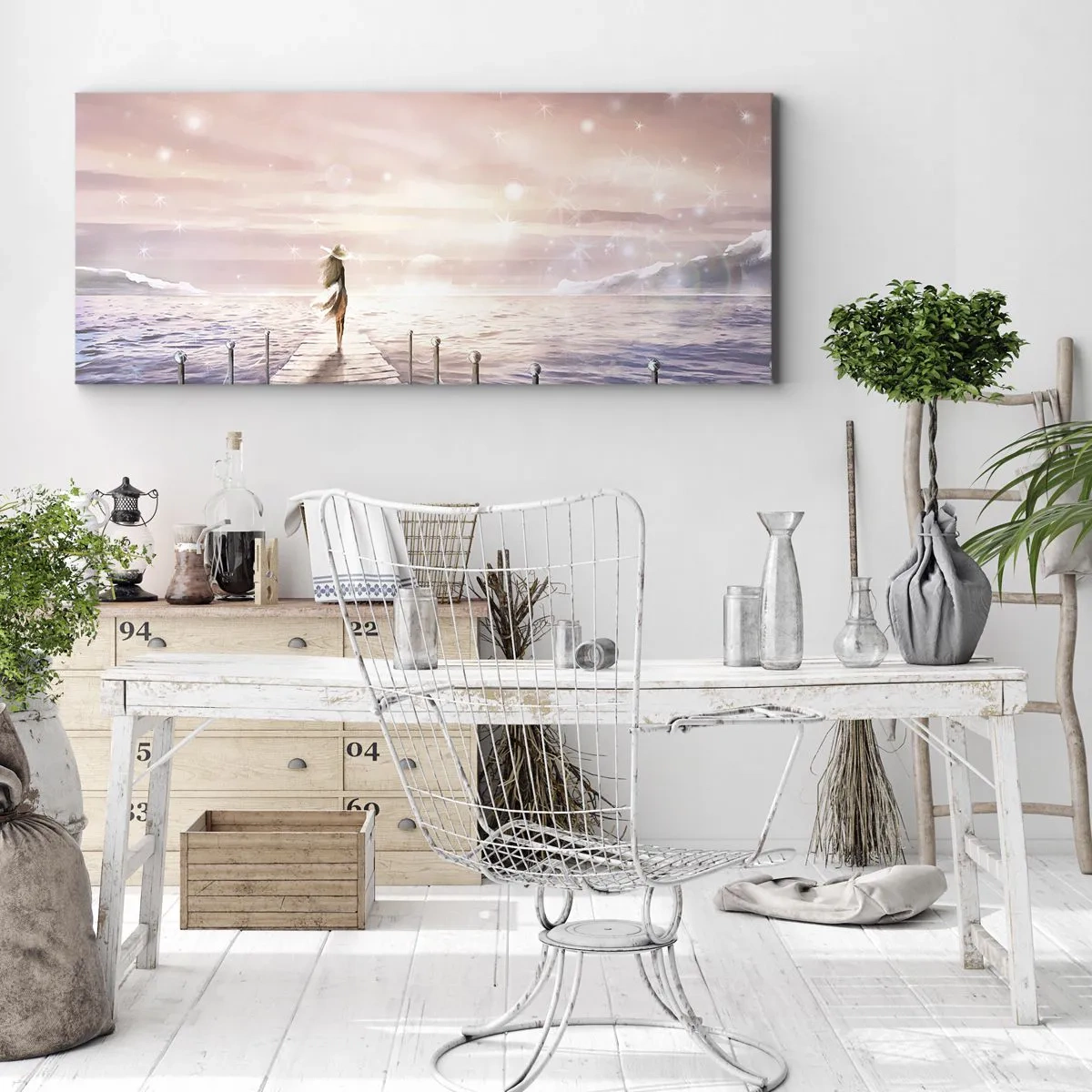 Lærredstryk - Billede på lærred - I lyset af en drøm - 140x50 cm