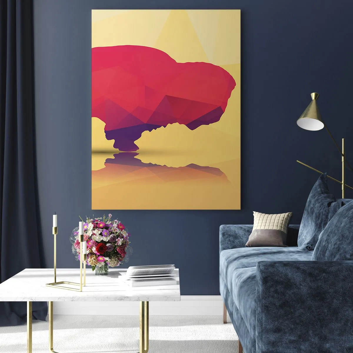 Billede på glas - Bisonens amarantstyrke - 50x70 cm