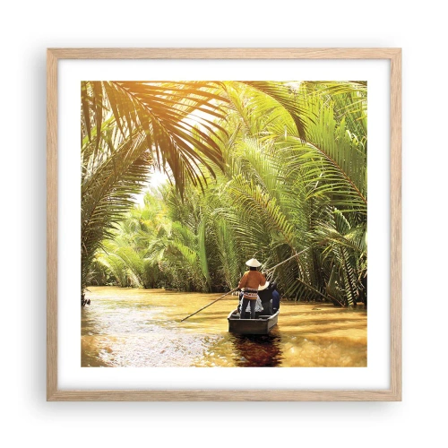 Plakat i ramme af lyst egetræ - Palmeslugten - 50x50 cm